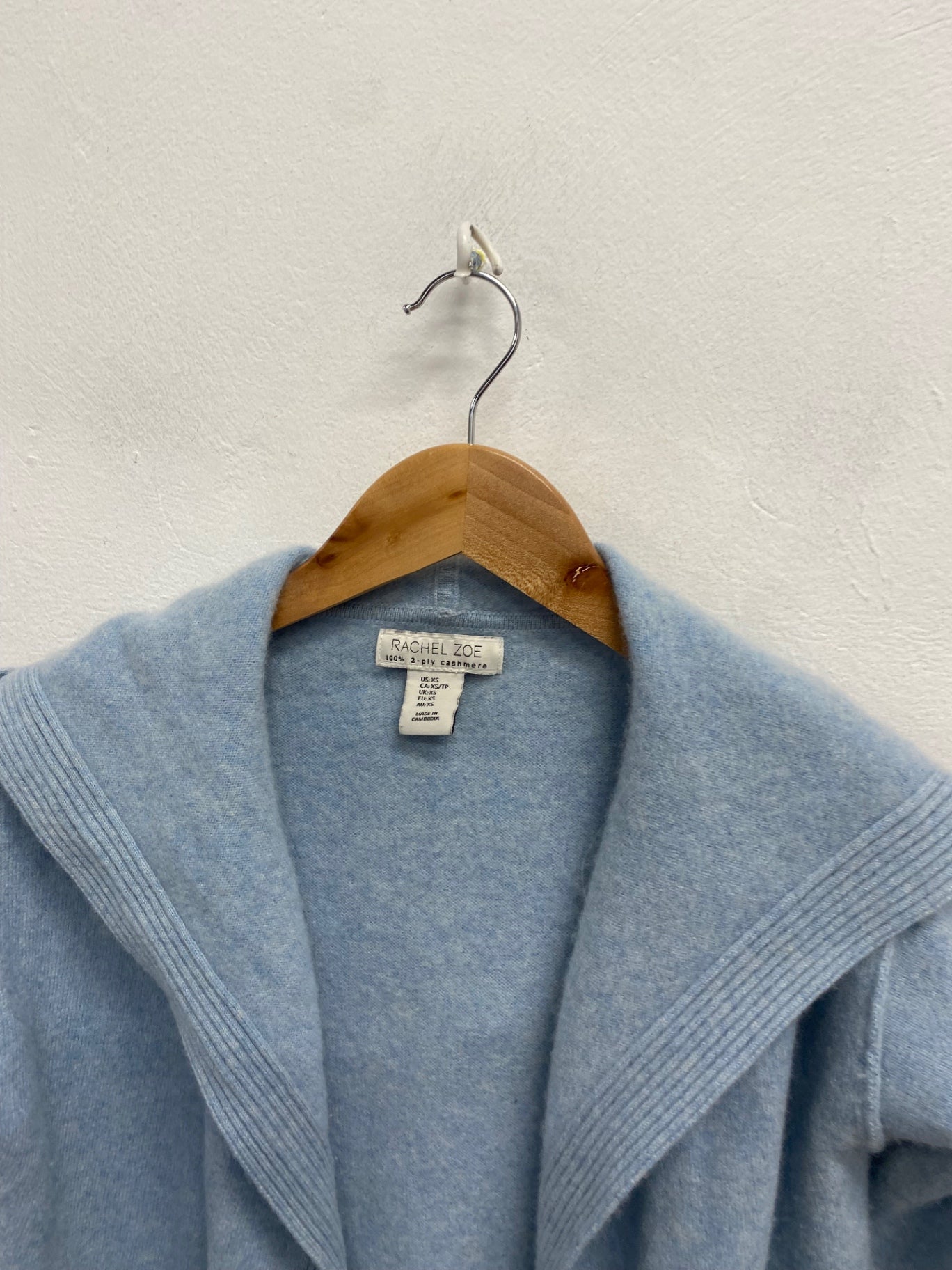 Fabulous Rachel Zoe Cardigan UK XS Light blue cashmere SH493