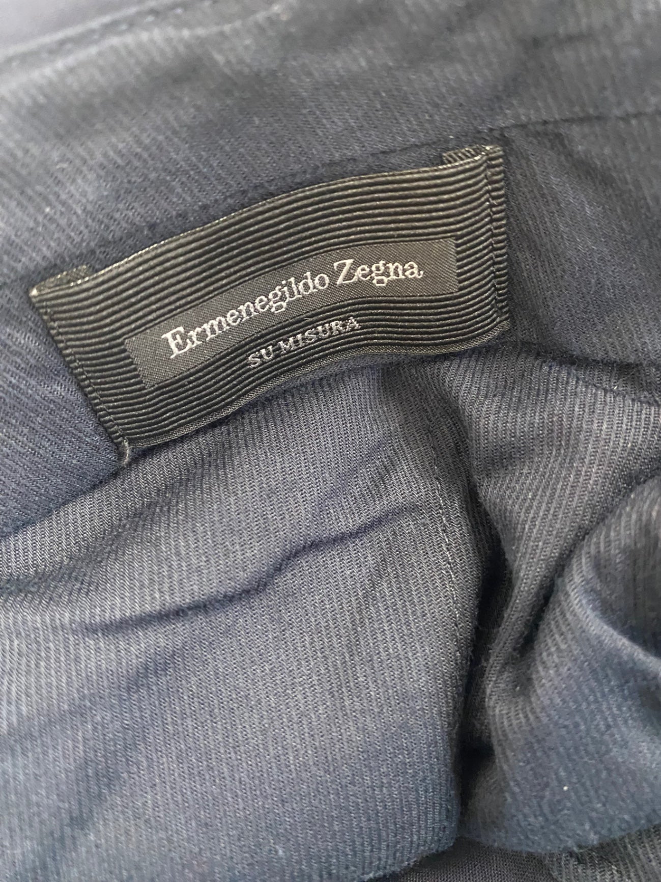 Fabulous Ermenegildo Zegna pure wool tailored Trousers W42” Navy Blue SH493