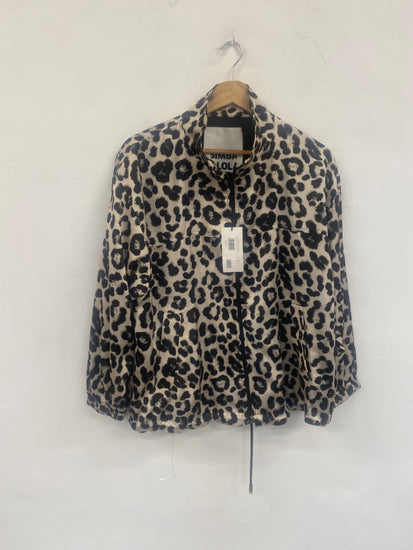 Fabulous BIMBA Y LOLA fun leopard activewear Jacket UKS Beige & black SH493