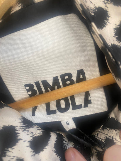 Fabulous BIMBA Y LOLA fun leopard activewear Jacket UKS Beige & black SH493