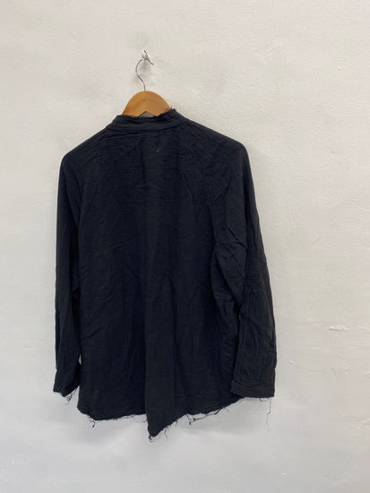 Fabulous Free people Shirt UK S Black distressed frayed SH493