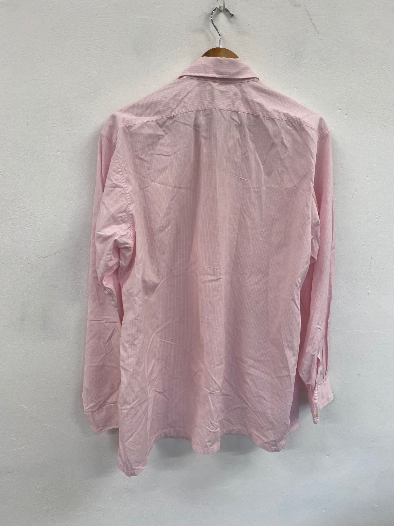 Fabulous Charvet Custom made Pink check Shirt XXL Pink 18” collar SH493