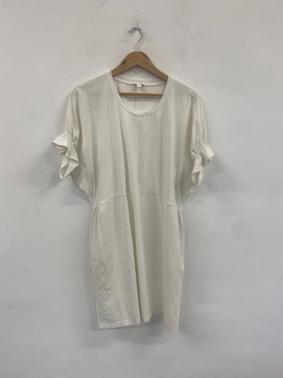 Fabulous Cos cream ruffle sleeve Dress UKS Ivory SH493
