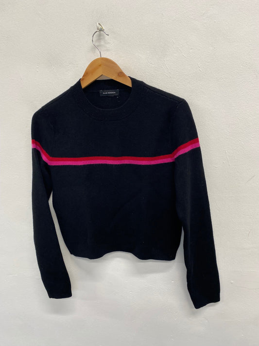 Fabulous Club monaco Sweater UK S Black stripe wool SH493