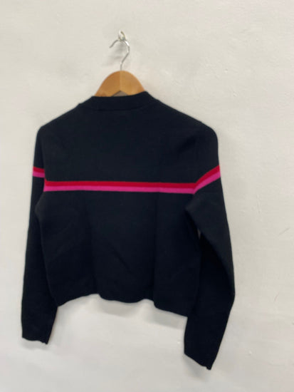 Fabulous Club monaco Sweater UK S Black stripe wool SH493