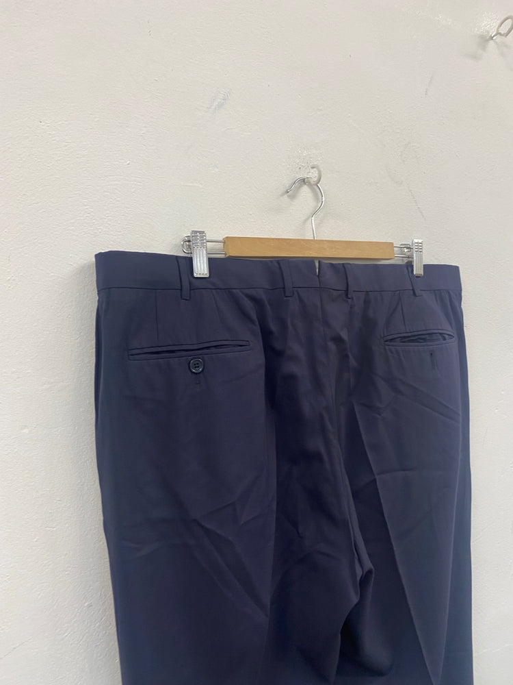 Fabulous Ermenegildo Zegna pure wool tailored Trousers W42” Navy Blue SH493