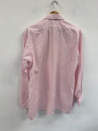 Fabulous Charvet Custom made Pink check Shirt XXL Pink 18” collar SH493
