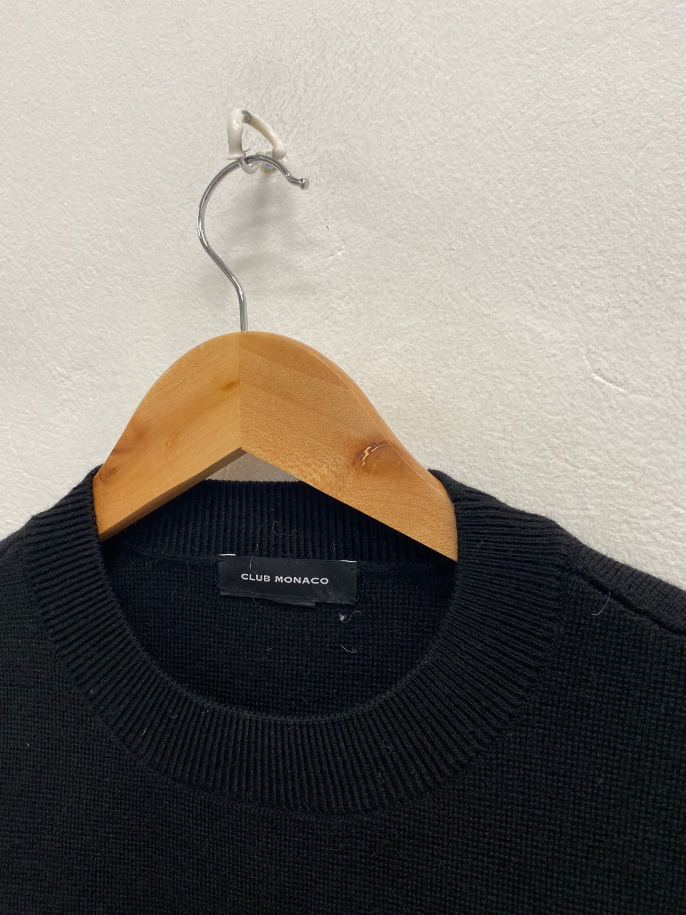 Fabulous Club monaco Sweater UK S Black stripe wool SH493