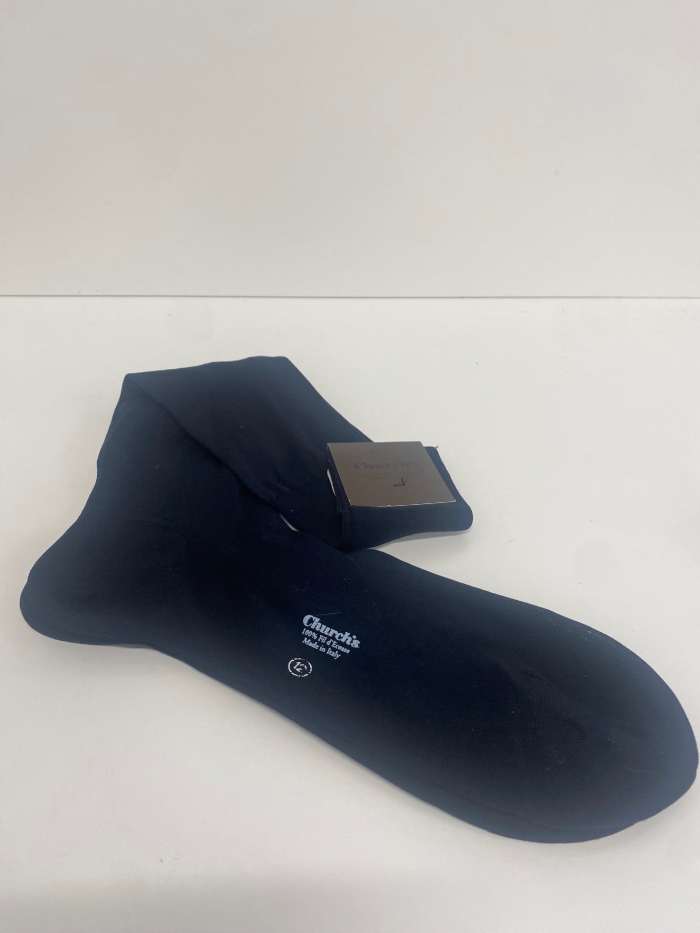 Fabulous Church's long cotton gentleman’s Socks UK12 Navy Fil d’Ecosse SH493