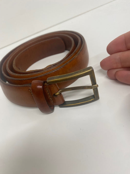 Fabulous Faconnable leather tan gentleman’s Belt 44” Brown SH493