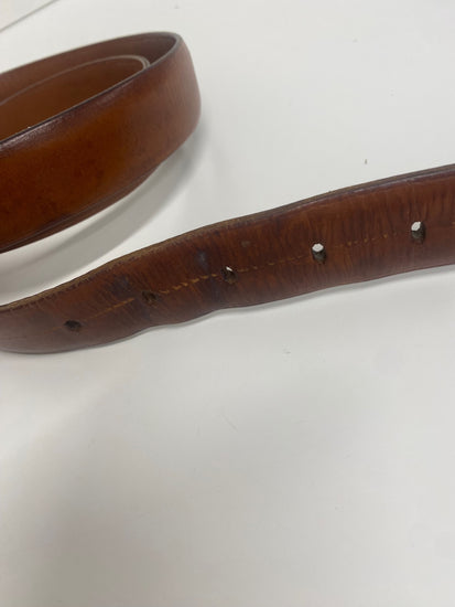 Fabulous Faconnable leather tan gentleman’s Belt 44” Brown SH493