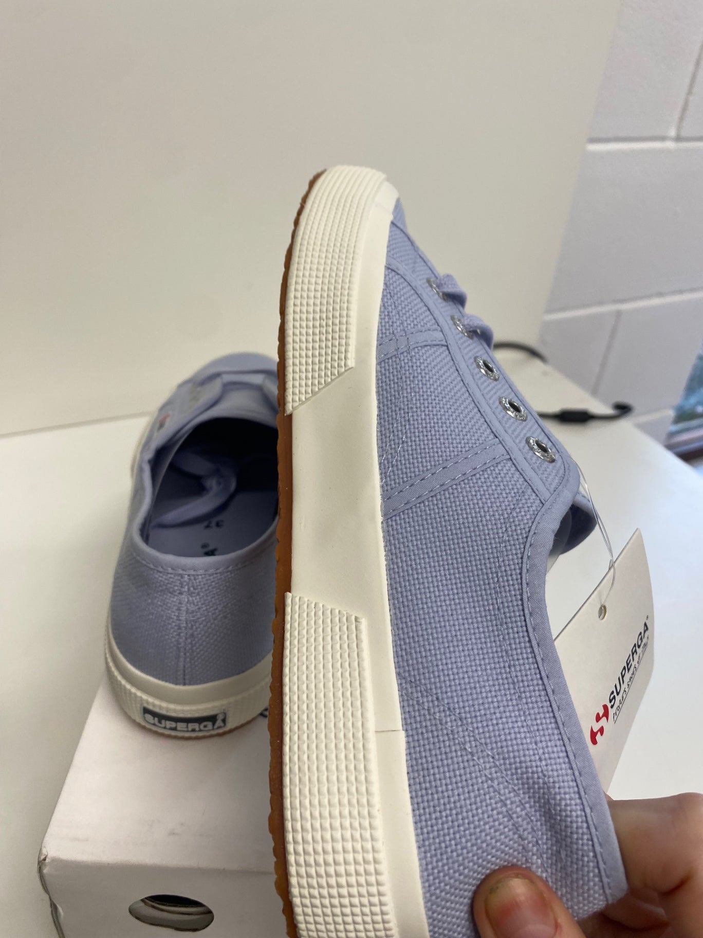 Fabulous Superga platform Sneakers UK4 Baby Blue SH493