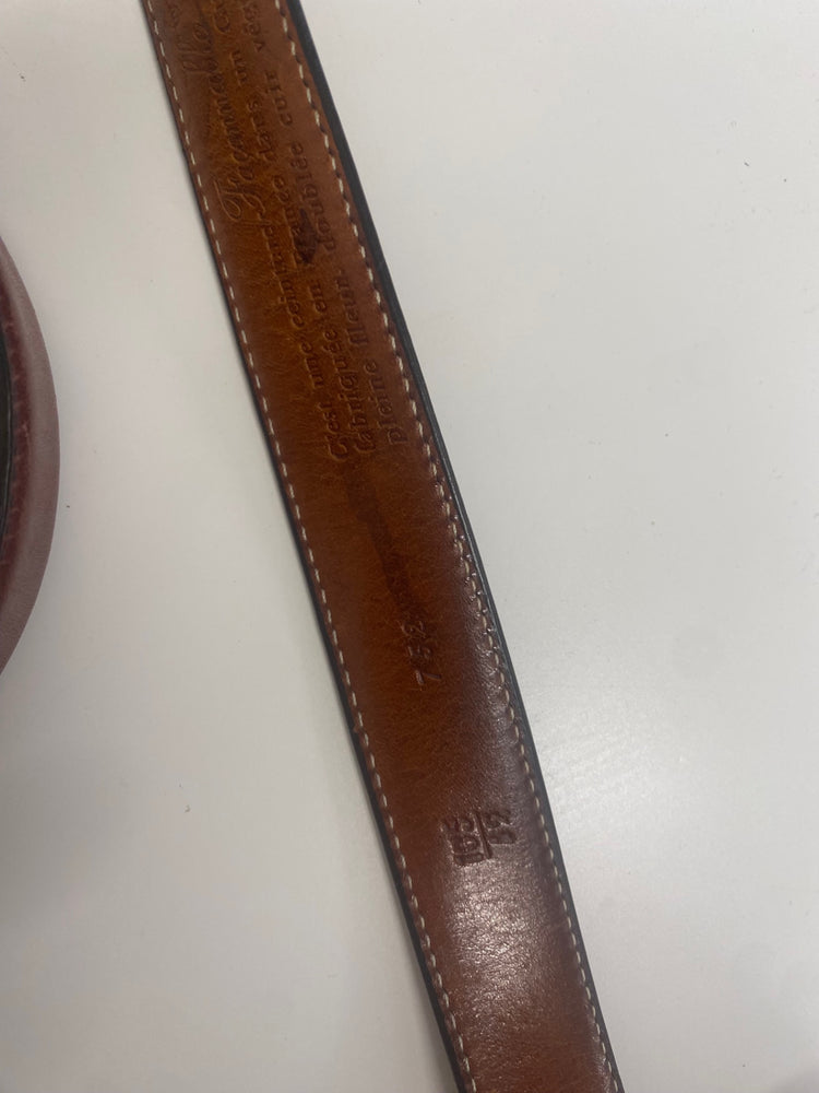 Fabulous Faconnable tan gentleman’s leather Belt W42” Brown SH493
