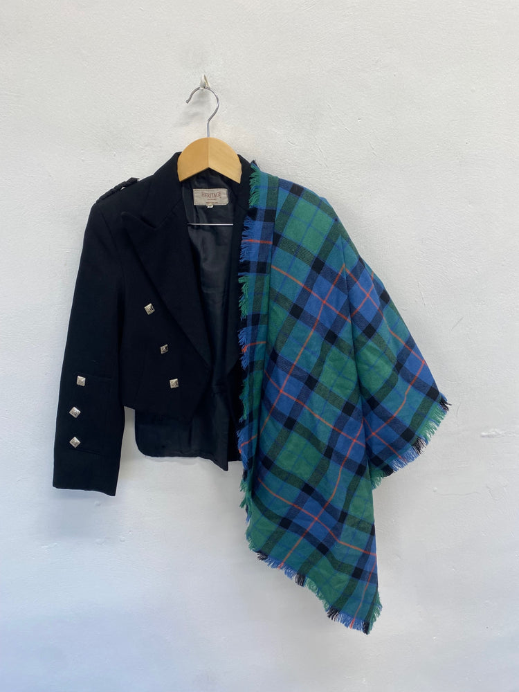 Fabulous MacThomas tartan Fly Plaid 35.5 by 27.5 Blue green #5 MD001