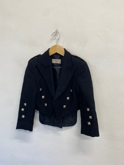 Fabulous Scottish Kilt Jacket Age 6-7 Black 26” Prince Charlie #684
