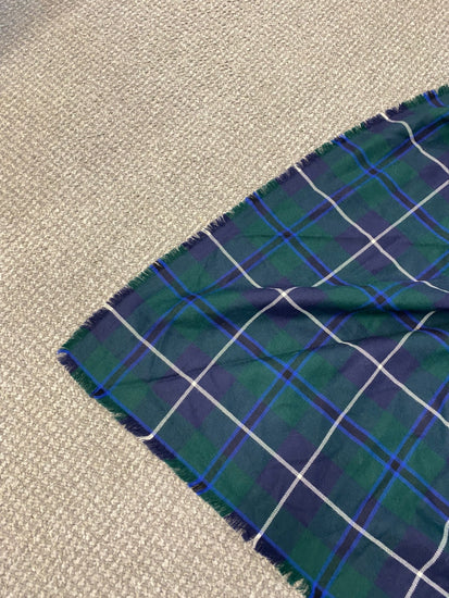 Fabulous Hunting stewart tartan Fly Plaid 37” by 28” Navy green #4 MD001
