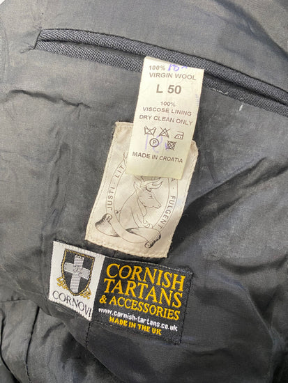 Fabulous Scottish Kilt Jacket UK 50 long Black Prince Charlie #680 SH493