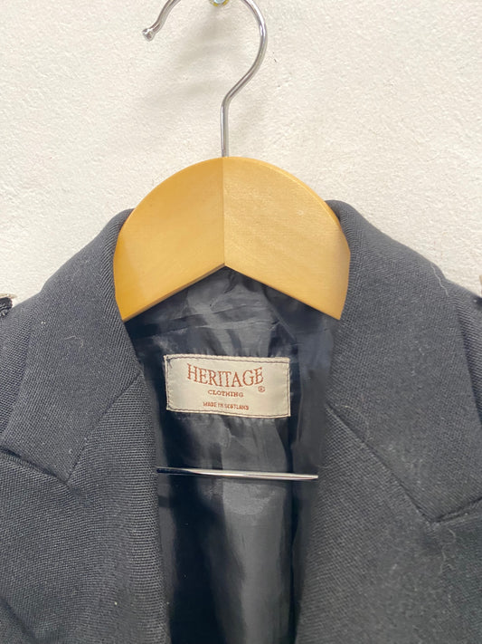 Fabulous Scottish Kilt Jacket Age 6-7 Black 26” Prince Charlie #684