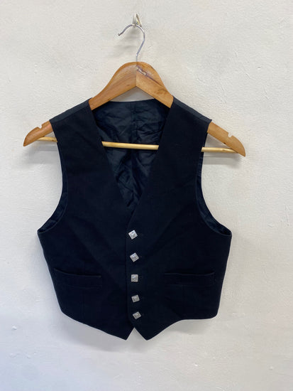 Fabulous Scottish Kilt waistcoat 34 short Black Prince Charlie #681 MD001