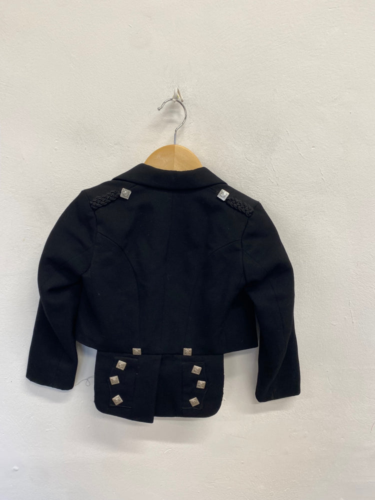 Fabulous Scottish Kilt Jacket Age 3-4 Black 22” Prince Charlie #683 MD001