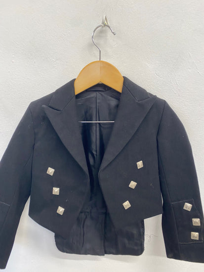 Fabulous Scottish Kilt Jacket Age 3-4 Black 22” Prince Charlie #683 MD001