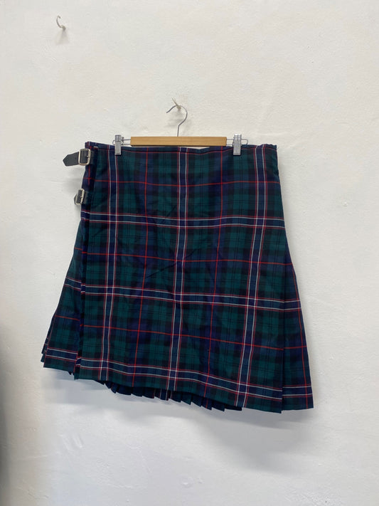 Fabulous ex hire Scottish National tartan pure wool Heavy Kilt W36" traditional SH493