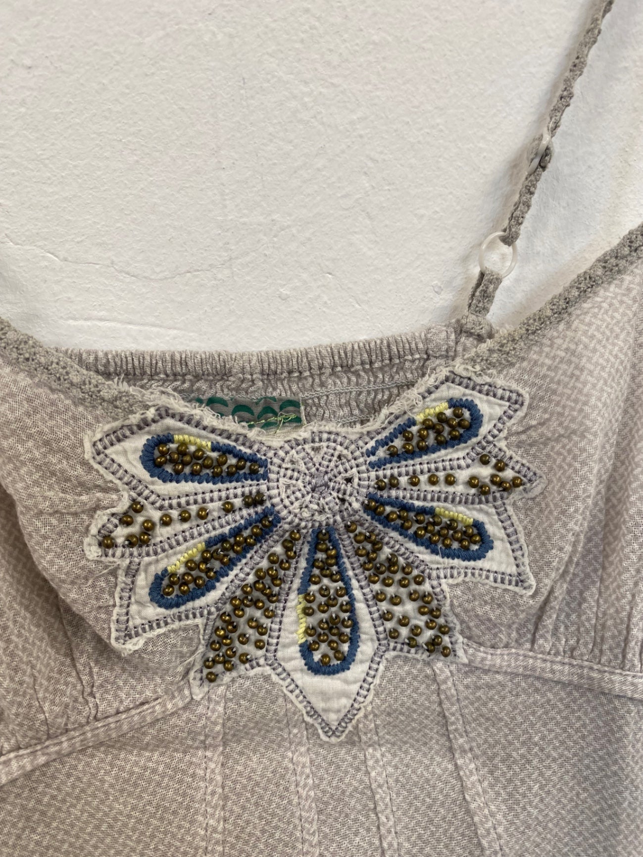 Fabulous Free people size 0 vintage Y2K butterfly Top UK6 Grey AE001