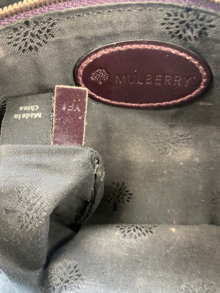 Fabulous Mulberry multi zip pouch Glossy Crossbody Bag Burgundy AE001 