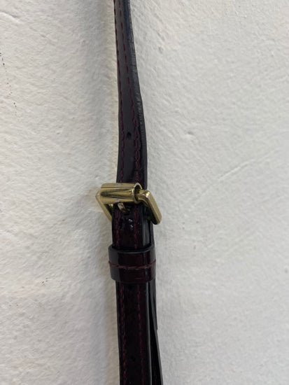 Fabulous Mulberry multi zip pouch Glossy Crossbody Bag Burgundy AE001 