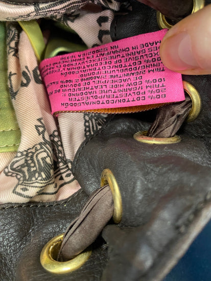 Fabulous Juicy Couture Y2K Rare state of Mind Daydreamer Peach velour bag AE001