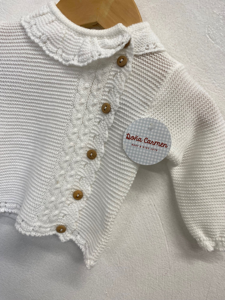 Fabulous Doña Carmen Cardigan 0-3mths White knit new AE001