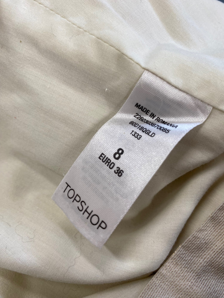 Fabulous Kate Moss for Topshop Dress UK8 Gold Shimmer Y2K AE001