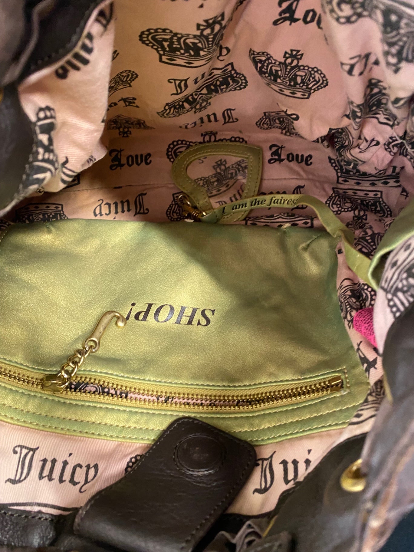 Fabulous Juicy Couture Y2K Rare state of Mind Daydreamer Peach velour bag AE001