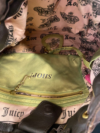 Fabulous Juicy Couture Y2K Rare state of Mind Daydreamer Peach velour bag AE001