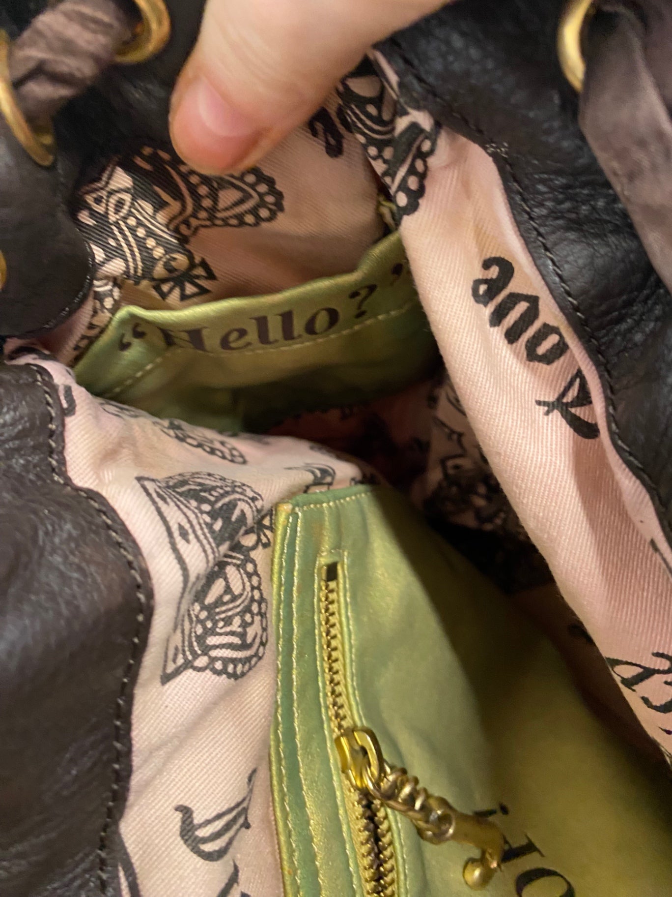 Fabulous Juicy Couture Y2K Rare state of Mind Daydreamer Peach velour bag AE001