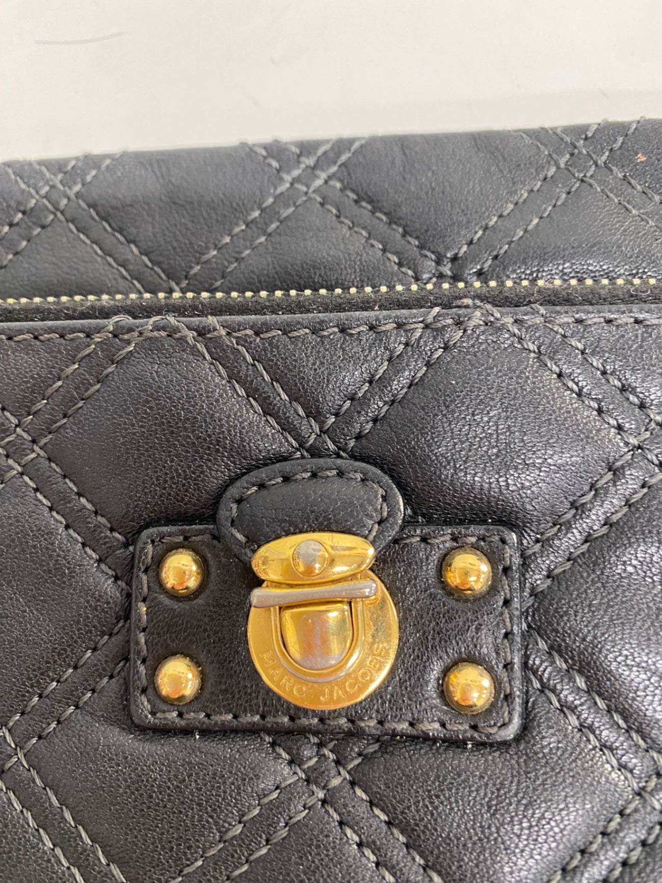 Fabulous Marc Jacobs quilted wristlet Clutch Bag Black AE001