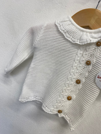 Fabulous Doña Carmen Cardigan 0-3mths White knit new AE001