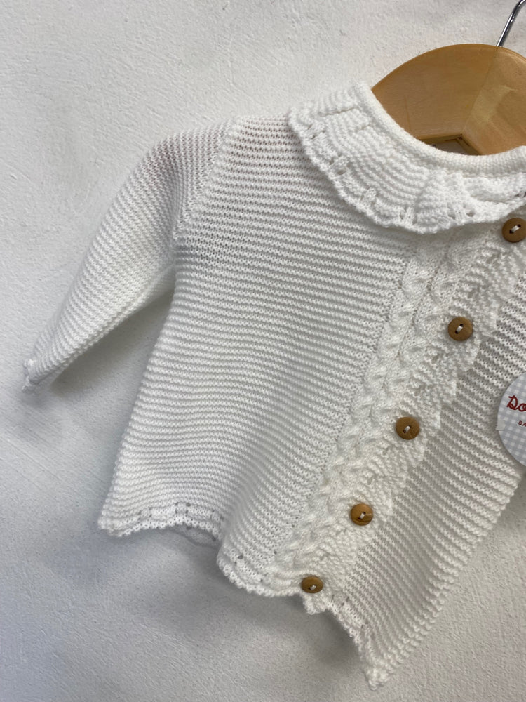 Fabulous Doña Carmen Cardigan 0-3mths White knit new AE001
