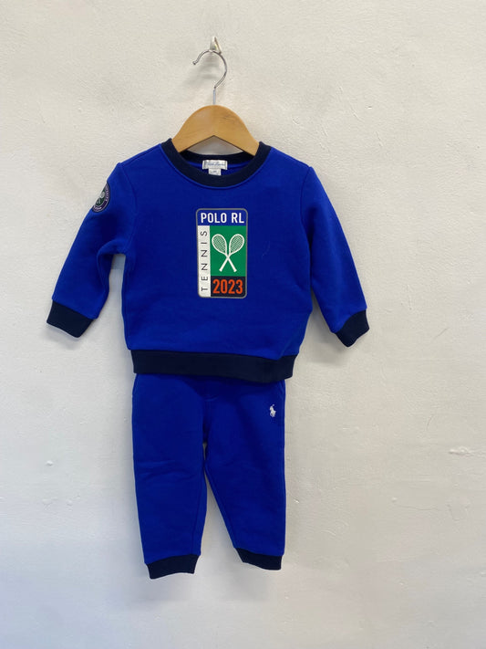 Fabulous Polo Ralph Lauren Tracksuit 12-18mths Blue tennis #103 AE001