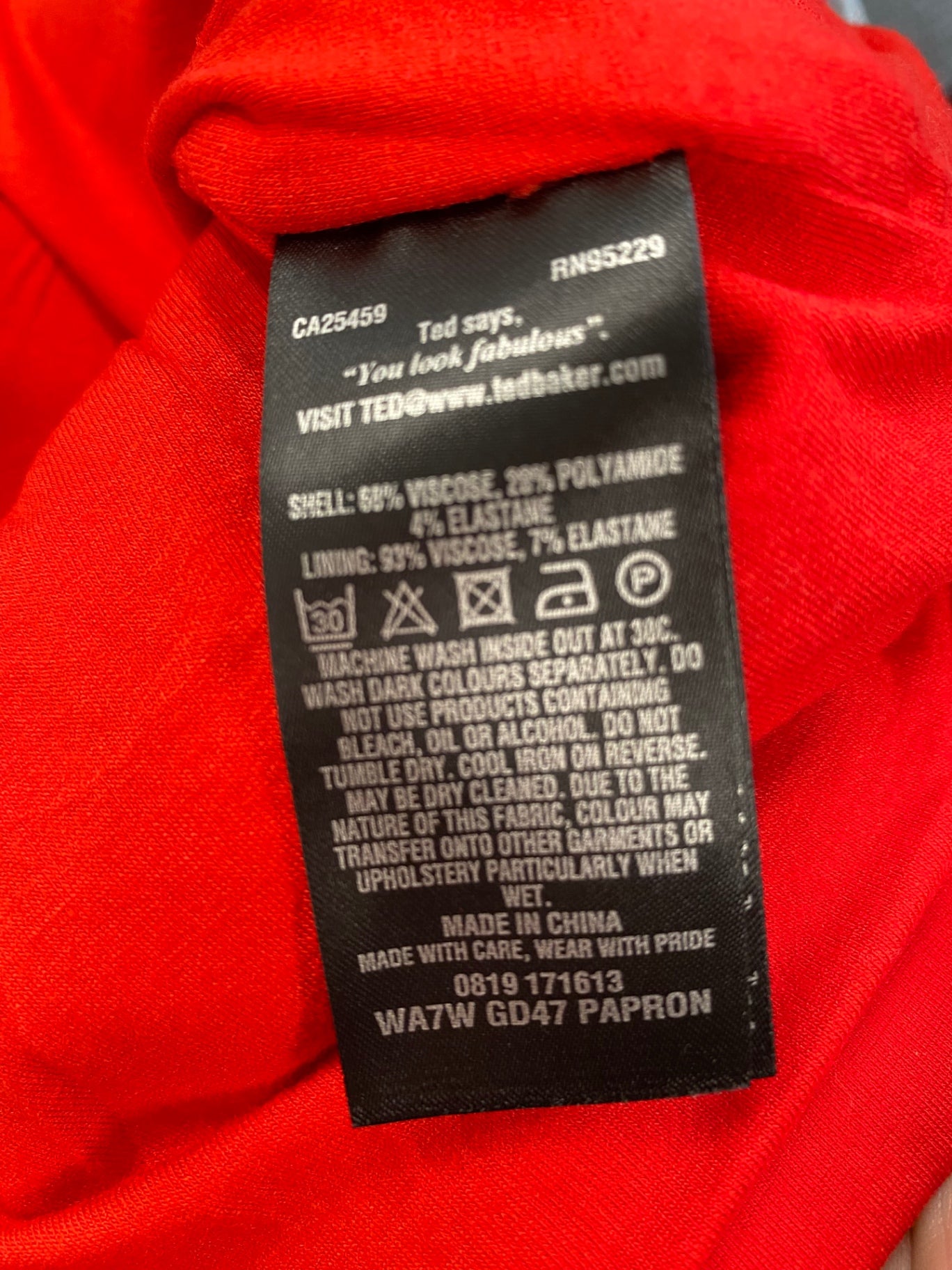 Fabulous Ted Baker Papron party Dress Uk10 Red NF494