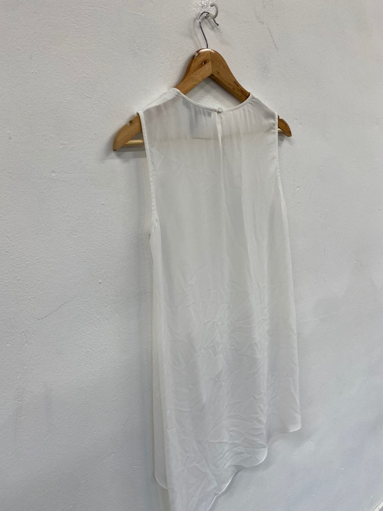 Fabulous BCBG Maxazria sleeveless slinky Top UkXS White NF494