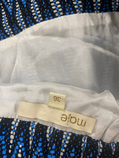 Fabulous Maje jacquard mini Skort Uk8 Blue geometric NF494