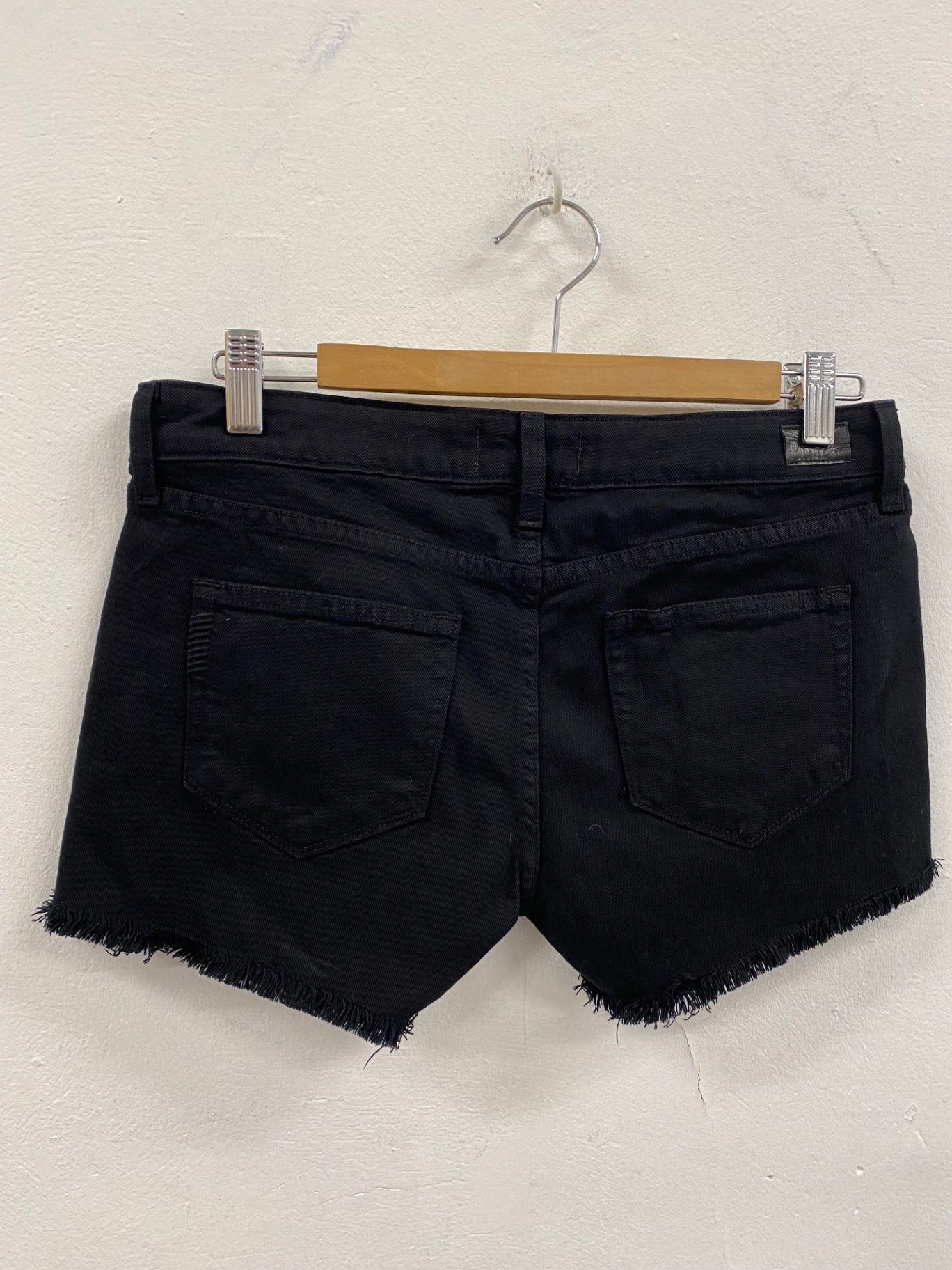 Fabulous Paige Black embellished denim Shorts UK8 Black AE001