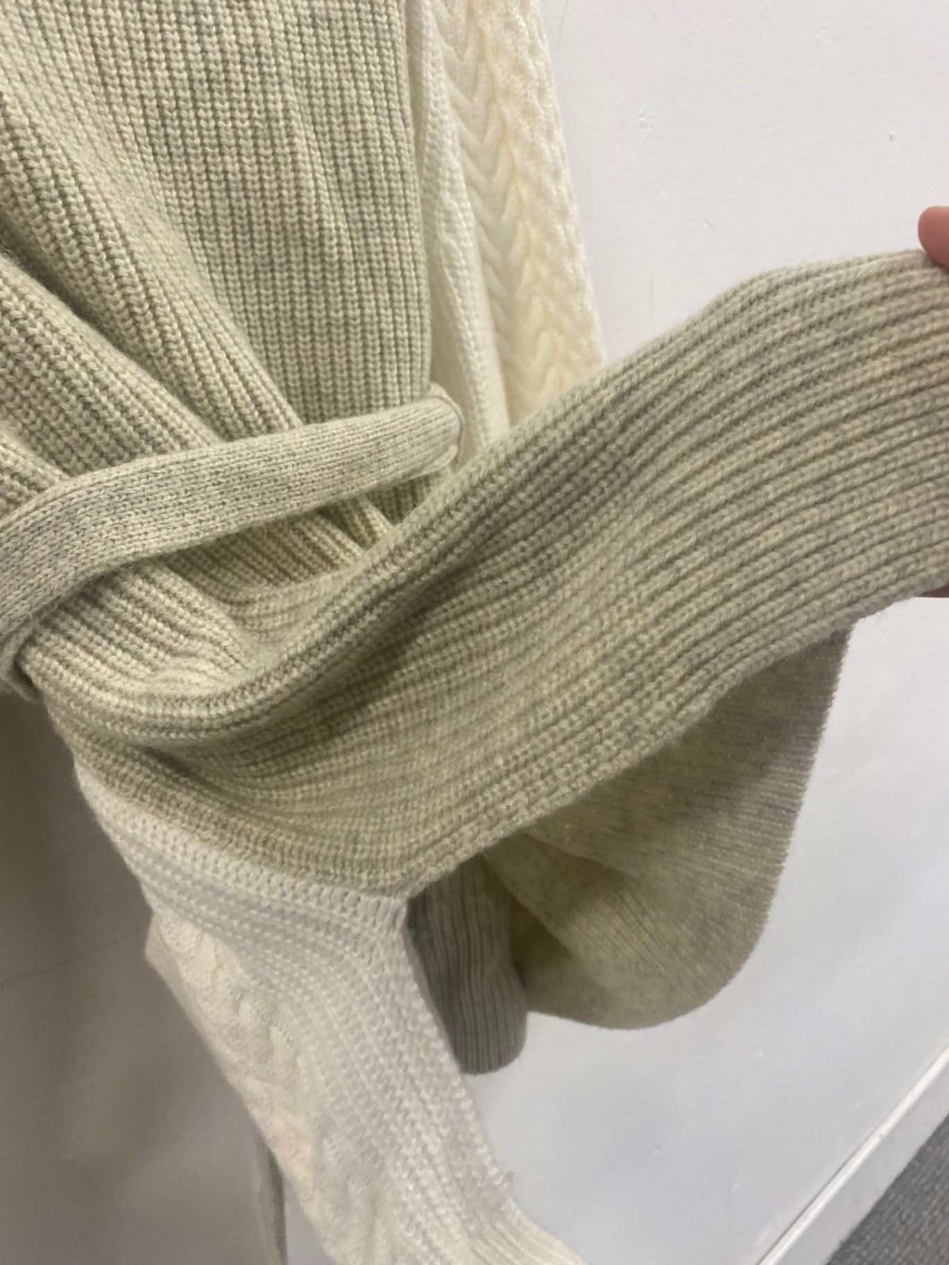 Fabulous French Connection wool blend oversized Cardigan UkXS Beige NF494