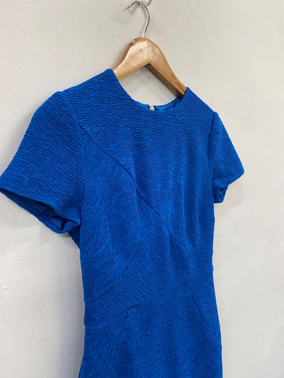 Fabulous Ted Baker Nedeli textured Bodycon party Dress UK8-10 Blue NF494