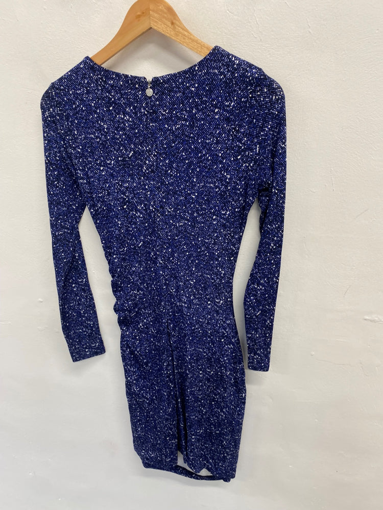 Fabulous Michael Kors Dress UK 8 Blue speckle midi NF494