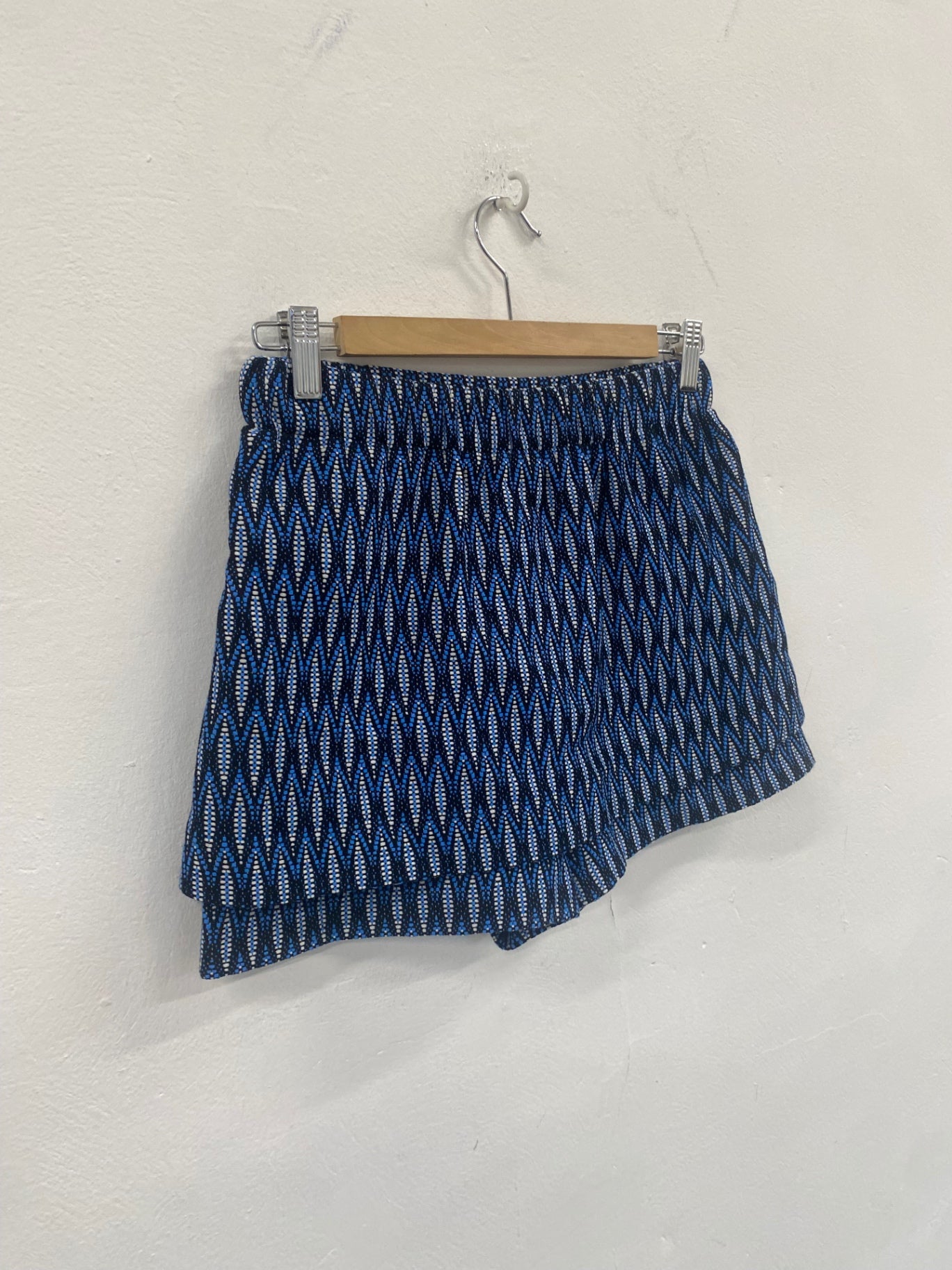 Fabulous Maje jacquard mini Skort Uk8 Blue geometric NF494
