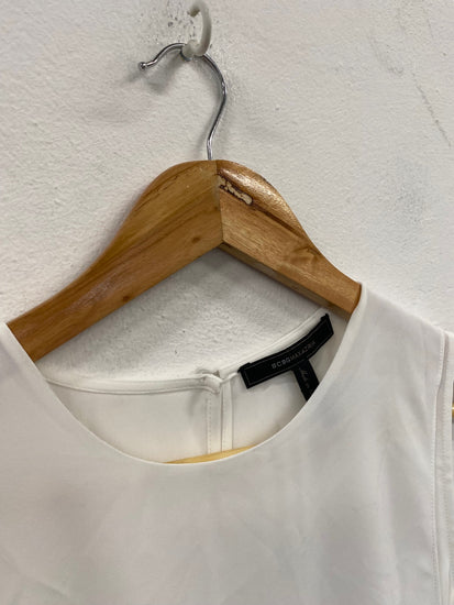 Fabulous BCBG Maxazria sleeveless slinky Top UkXS White NF494