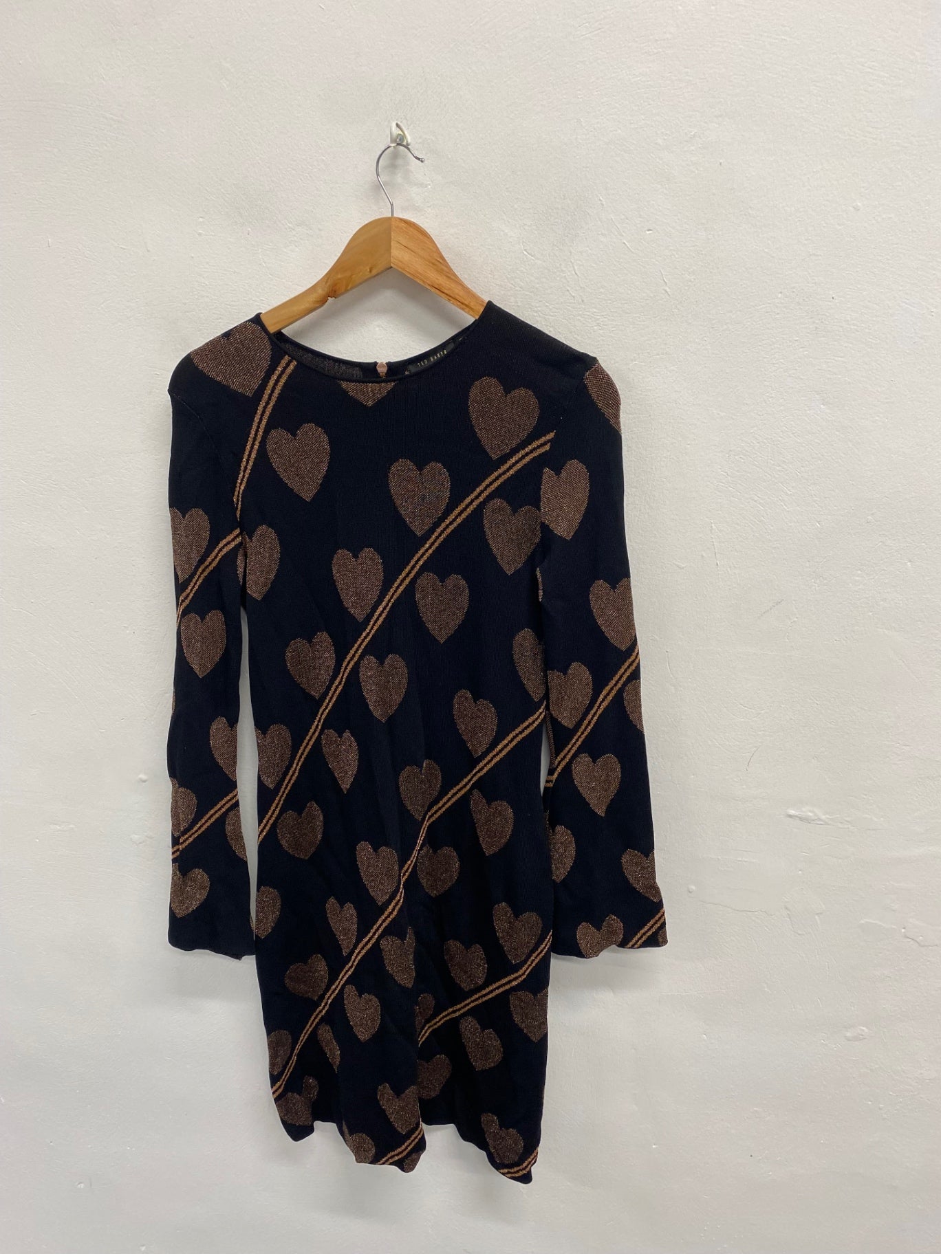 Fabulous Ted Baker Dress UK 10 Metallic black heart uzeniaa NF494