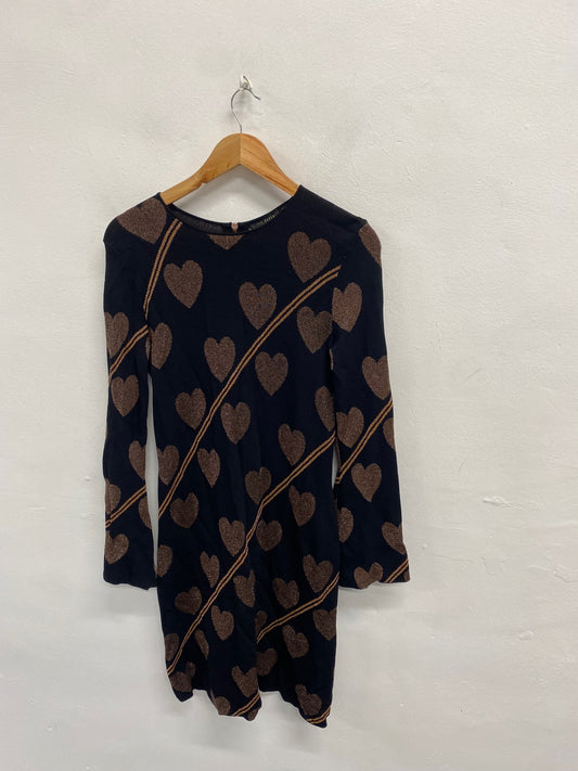Fabulous Ted Baker Dress UK 10 Metallic black heart uzeniaa NF494